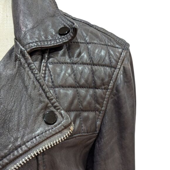 RARE Allsaints Conroy Oxblood Brown Leather Biker Moto Jacket Mens M ML015C - Picture 8 of 11